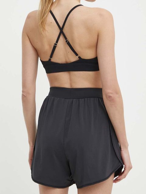 Reebok szorty treningowe Lux kolor czarny gładkie high waist 100075360