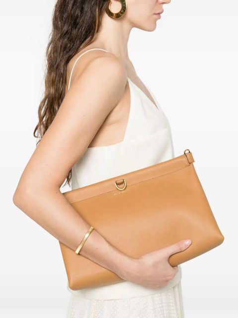 ETRO medium Talk leather clutch bag - Brown