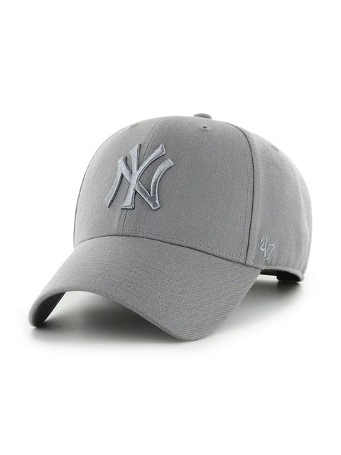 47 brand czapka z daszkiem z dodatkiem wełny MLB New York Yankees kolor szary B-MVPSP17WBP-DYC - zdjęcie produktu nr 1