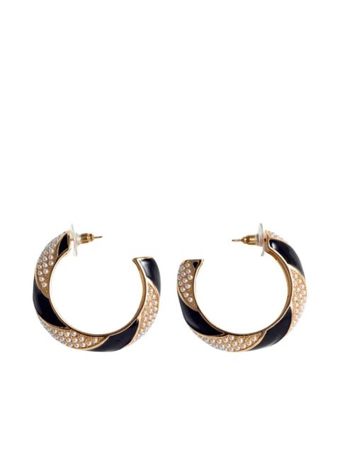 Self-Portrait faux-pearl hoop earrings - Gold - zdjęcie produktu nr 1