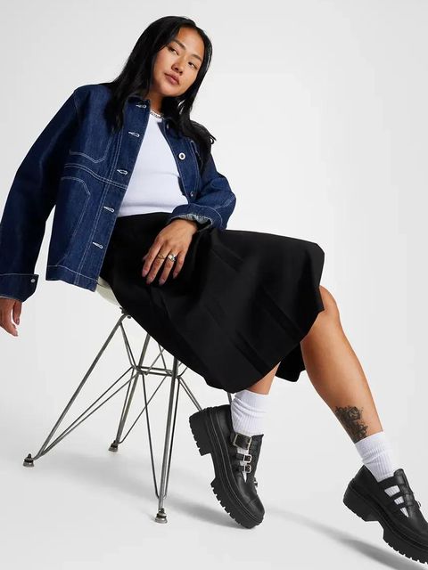 Converse półbuty skórzane Chuck Taylor All Star Lugged Heel MJ damskie kolor czarny na platformie A10616C