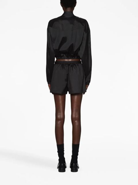 Miu Miu logo waistband track shorts - Black