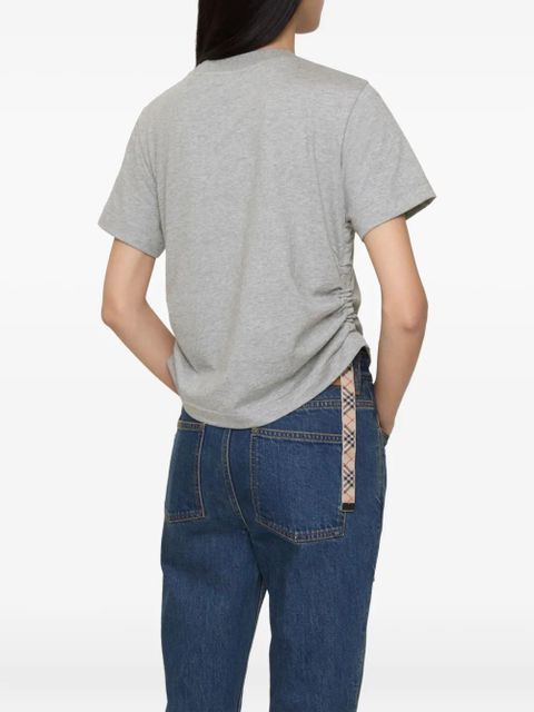 Burberry Festival Equestrian-Knight ruched-side T-shirt - Grey
