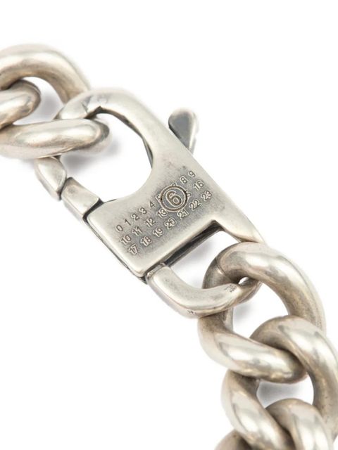 MM6 Maison Margiela signet ring-charm chain bracelet - Silver
