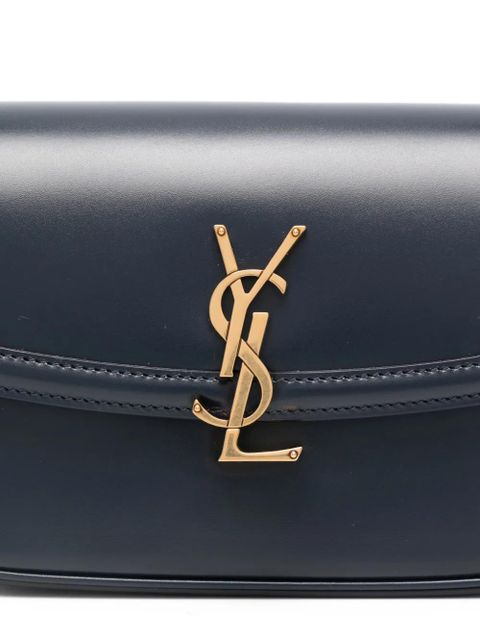Saint Laurent mini Solferino logo-plaque tote bag - Blue