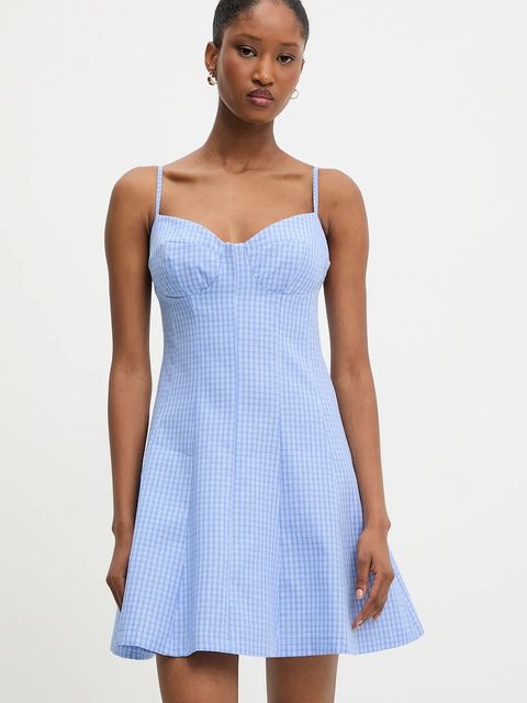 Answear.LAB sukienka bawełniana kolor niebieski mini rozkloszowana