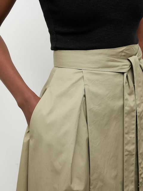 Answear.LAB spódnica bawełniana kolor zielony maxi rozkloszowana