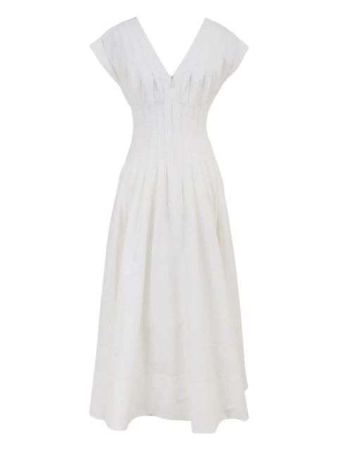 Simkhai Nina V-neck pleated midi dress - White
