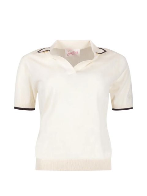 MC2 Saint Barth short-sleeve knitted polo top - Neutrals - zdjęcie produktu nr 1
