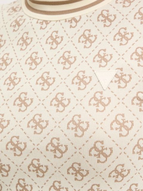 Guess t-shirt RHOMBUS damski kolor beżowy V5BP07 K2000