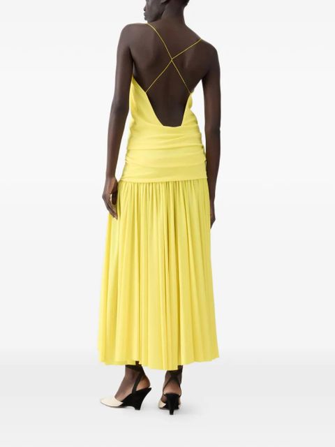 Jacquemus cross-back gathered dress - Yellow