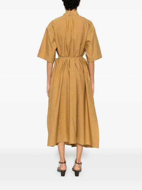 LEMAIRE pussy-bow belted midi dress - Neutrals