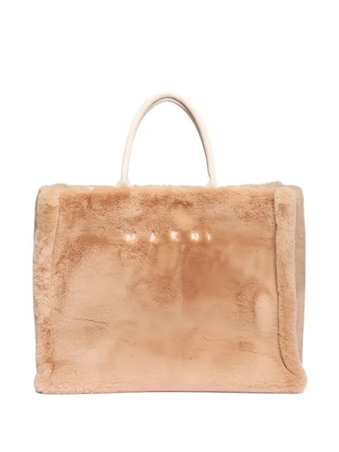Marni faux-fur tote bag - Neutrals - zdjęcie produktu nr 1