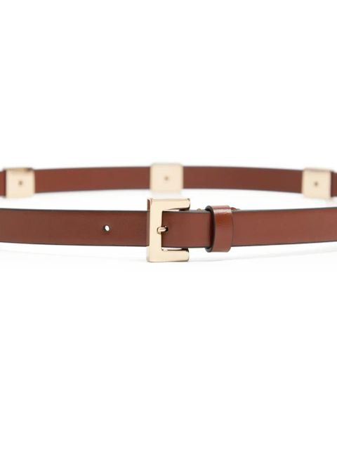 Valentino Garavani Rockstud Fierce shiny calfskin belt 15mm - Brown