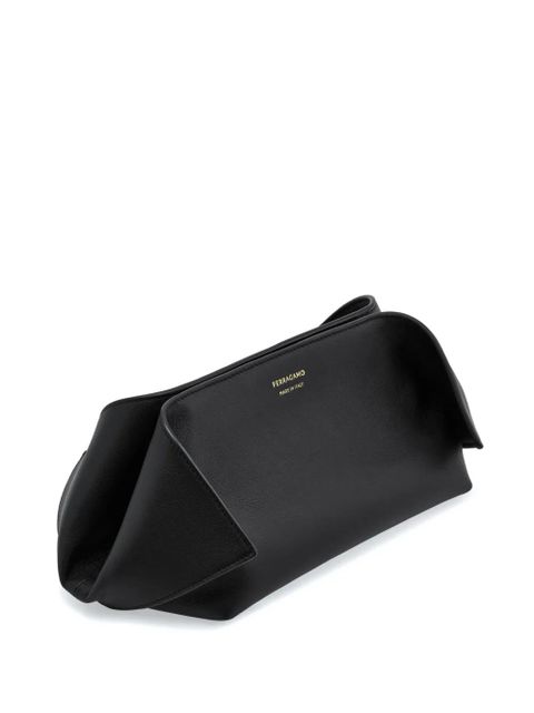 Ferragamo leather makeup bag - Black