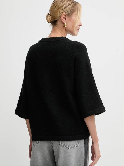 Morgan sweter z domieszką wełny damski kolor czarny MDELIA