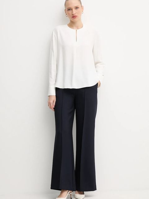 Tommy Hilfiger spodnie damskie kolor granatowy dzwony high waist WW0WW48406 - zdjęcie produktu nr 2