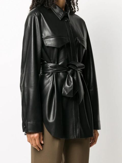 Nanushka tie-waist shirt - Black