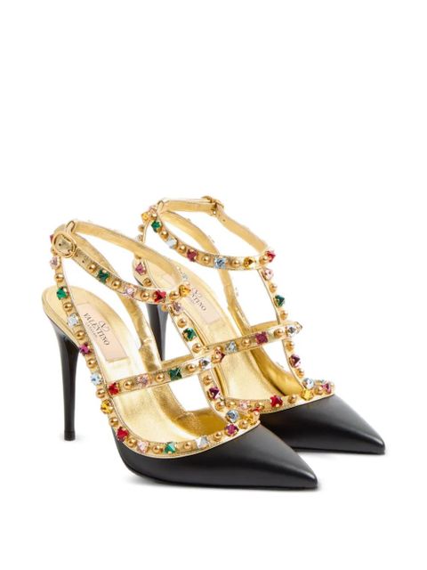 Valentino Garavani 100mm Rockstud embellished pumps - Black