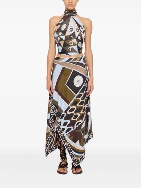 PUCCI Vivara-print silk scarf skirt - Brown - zdjęcie produktu nr 2