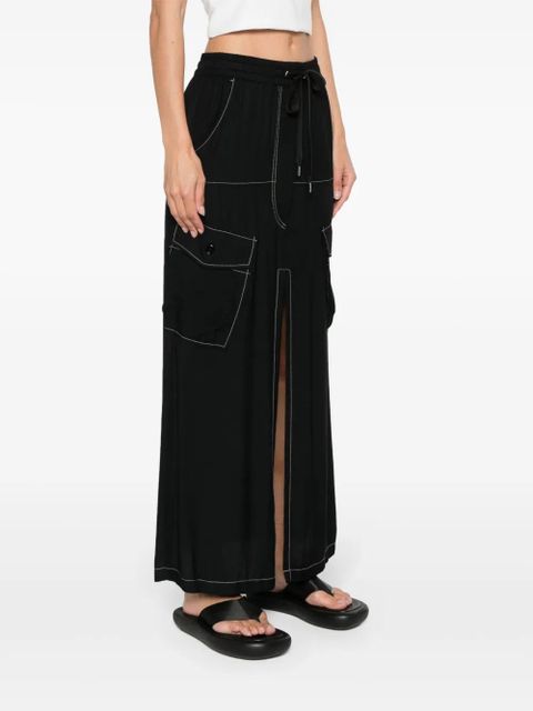 PINKO Gulp contrast-stitching midi skirt - Black