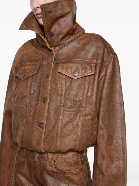 Acne Studios garment-dyed denim jacket - Brown