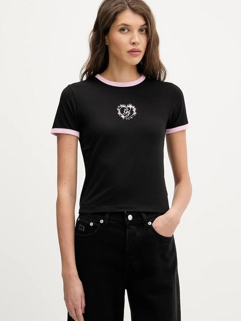 Guess Jeans t-shirt damski kolor czarny W6RI16 J1314 - zdjęcie produktu nr 1