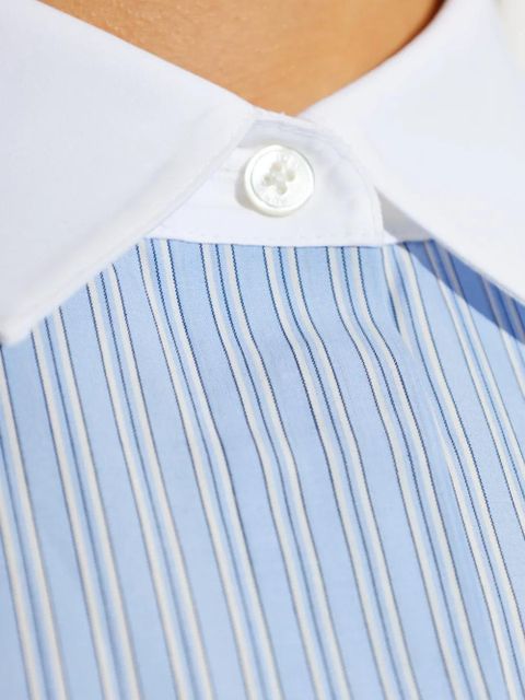Tory Burch contrast-border striped shirt - Blue
