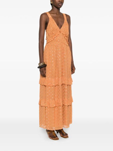 TWINSET ruffled tiered maxi dress - Orange