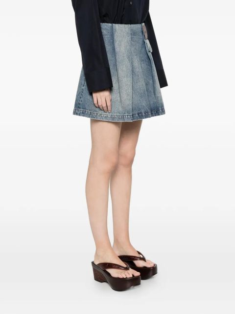 LOEWE pleated denim skirt - Blue