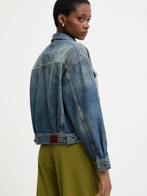 Pepe Jeans kurtka jeansowa kolor niebieski przejściowa oversize PL40243325W0