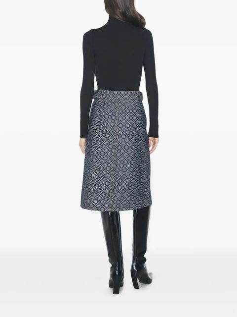 Tory Burch flared buttoned skirt - Blue