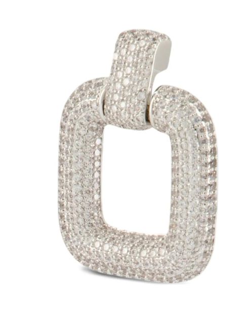 Self-Portrait crystal square earrings - Silver - zdjęcie produktu nr 2