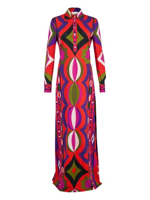 PUCCI Collane print buttoned maxi dress - Red - zdjęcie produktu nr 1