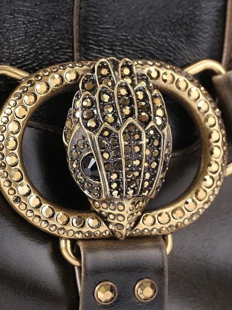 Kurt Geiger London kozaki skórzane Chelsea Mid Knee Biker damskie kolor brązowy na słupku 5028935189