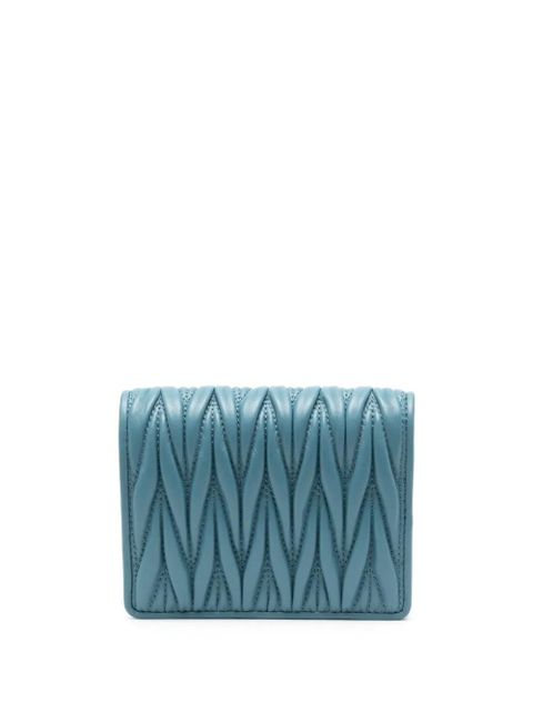 Miu Miu matelassé bi-fold leather wallet - Blue - zdjęcie produktu nr 2