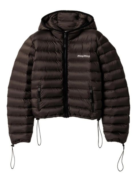 Miu Miu hooded padded jacket - Brown - zdjęcie produktu nr 1