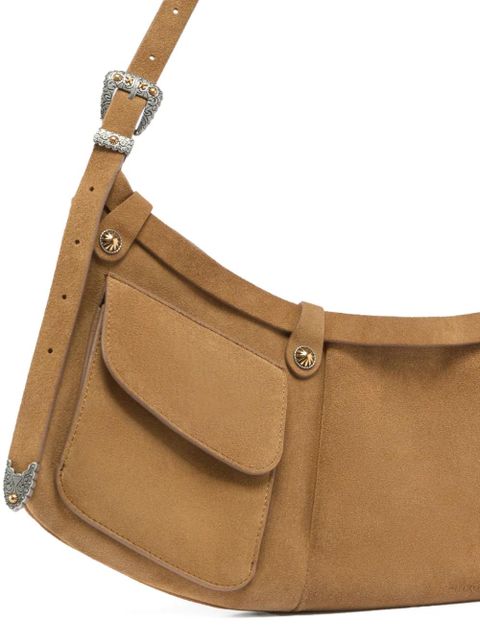 PINKO pockets strap leather shoulder bag - Brown