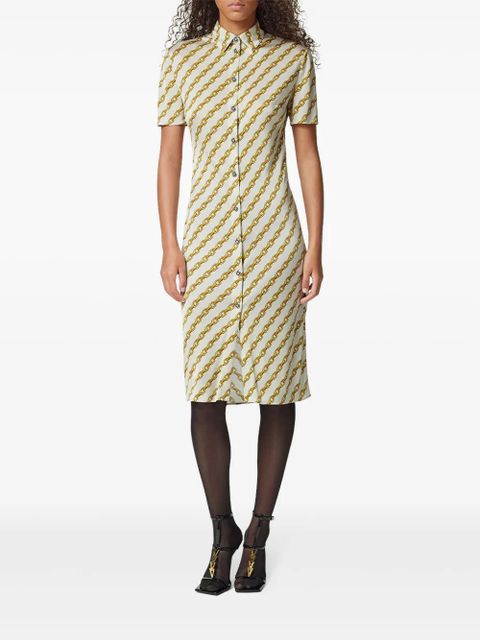 Versace Chain Stripes midi shirt dress - Neutrals