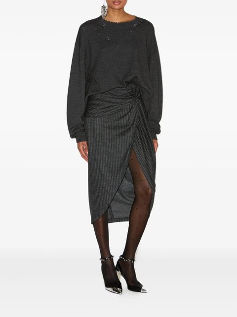 ISABEL MARANT Cassandre ring-embellished pullover - Grey