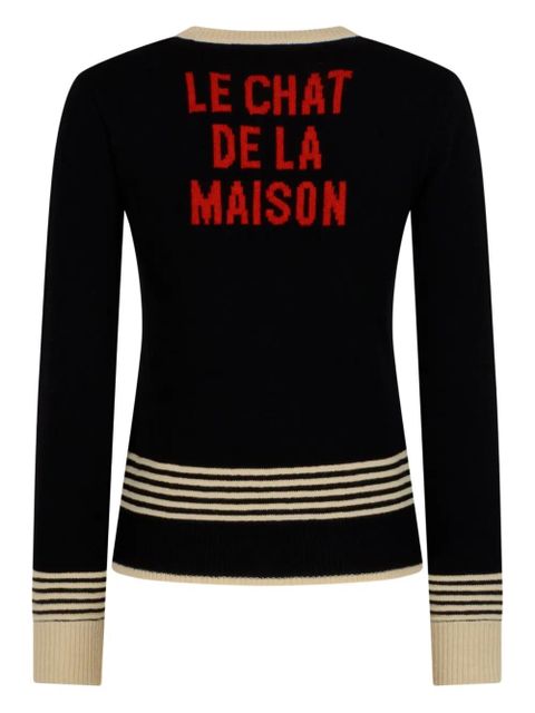 Valentino Garavani cat-embroidered striped sweater - Black - zdjęcie produktu nr 2