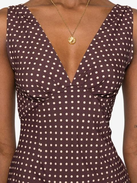 Faithfull the Brand Graciela polka-dot mini dress - Brown