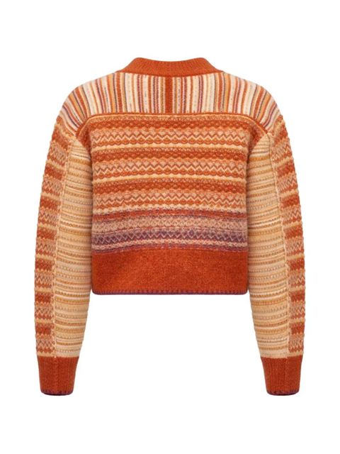 3.1 Phillip Lim Fair Isle zip-up cardigan - Orange - zdjęcie produktu nr 2
