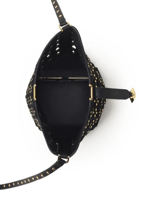 Lanvin cut-out studded bucket bag - Black