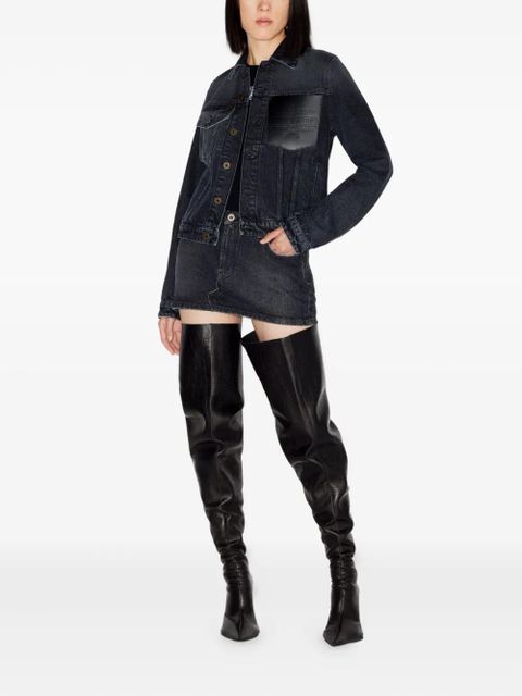 Jean Paul Gaultier Haute Jeanerie leather-pocket denim jacket - Black - zdjęcie produktu nr 2