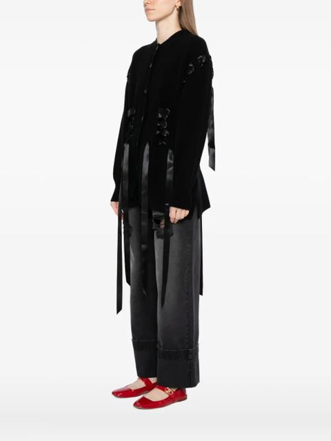 Simone Rocha ribbon corset cardigan - Black