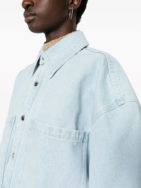 Nanushka Beaux sun-bleached denim shirt - Blue