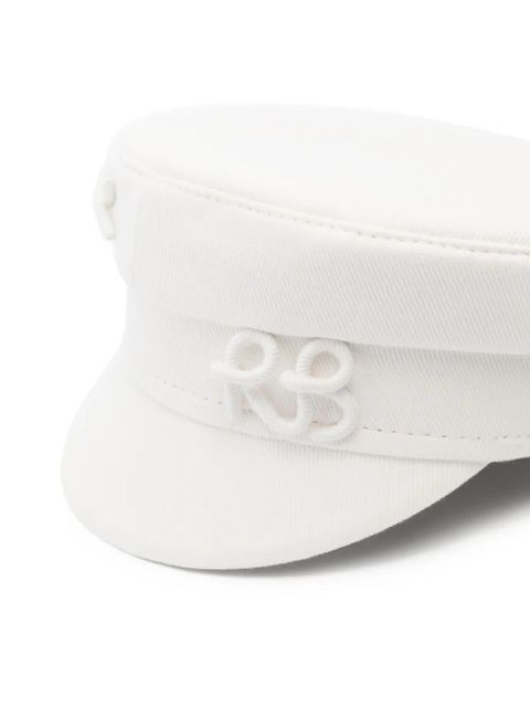 Ruslan Baginskiy monogram-embellished baker boy cap - White