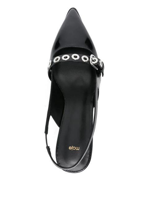 Maje 70mm eyelet strap pumps - Black