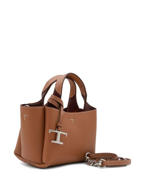 Tod's logo charm tote bag - Brown